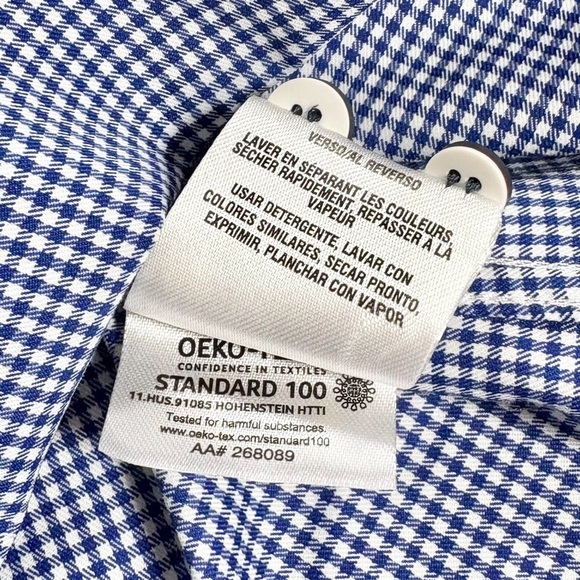 Tommy Hilfiger Gingham Plaid TH Tech Slim Fit Stretch Dress Shirt, size 2XL - Picture 8 of 11